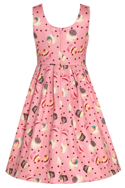 Back view of Kids Pink Cupcake Swing Dress