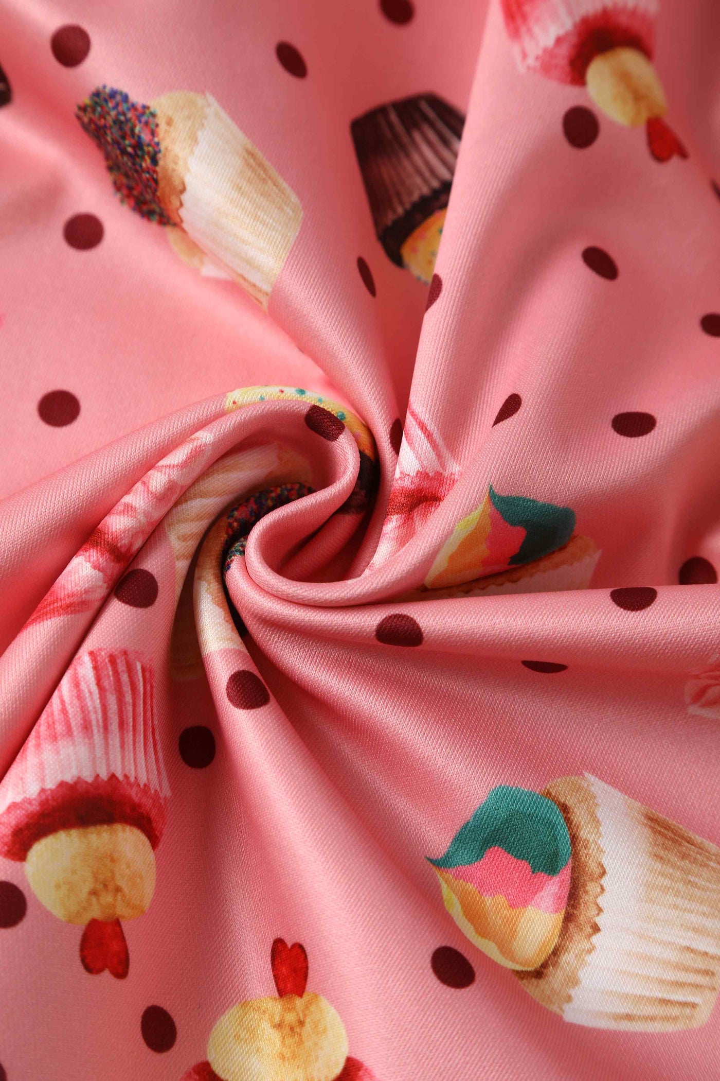 Close up view of Kids Pink Cupcake Swing Dress