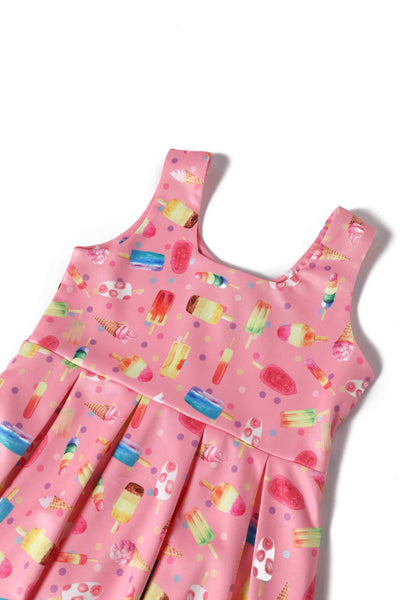 Close up view of Kids Pink Ice Lolipop Flared Dress