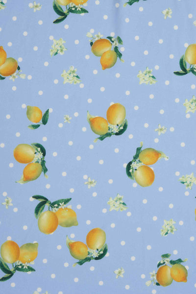 Blue Lemon Petal Sleeved Tea Dress