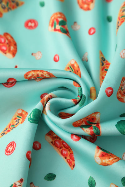 Light Blue Pizza Swing Dress