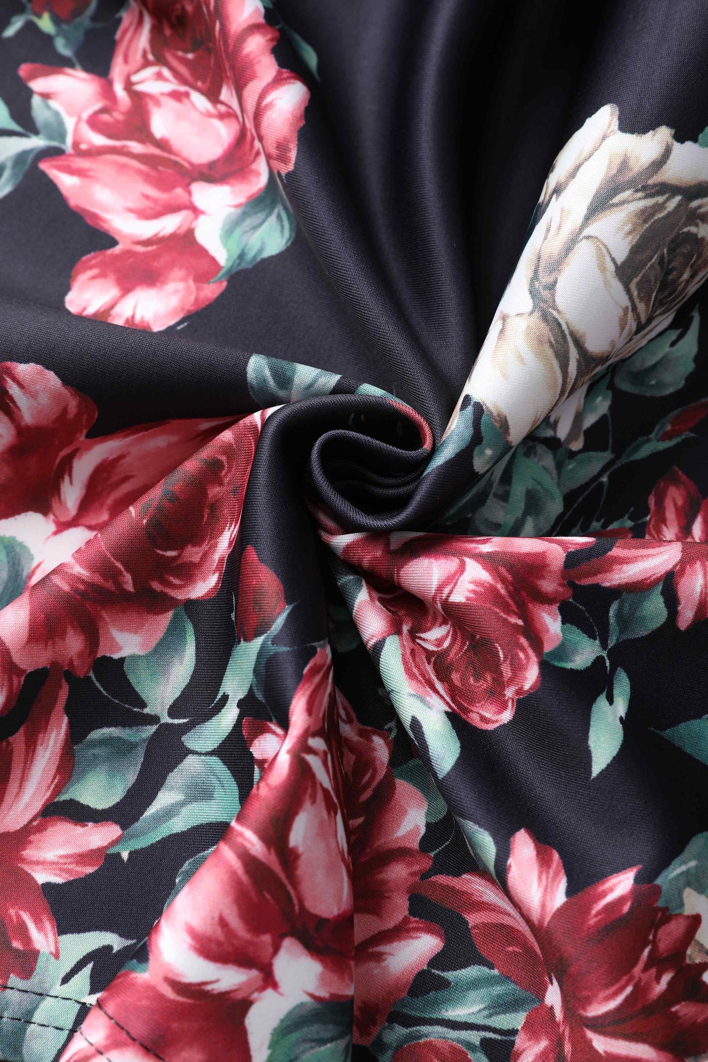 Fabric of Lily Black Falling Rose Off Shoulder Dress