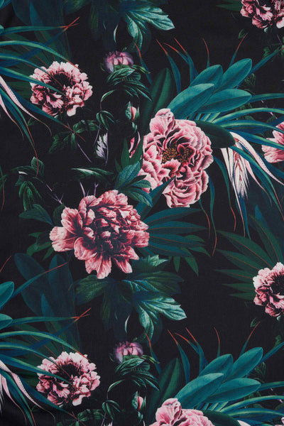 Pattern of Lily Black Peony Off Shoulder Dress