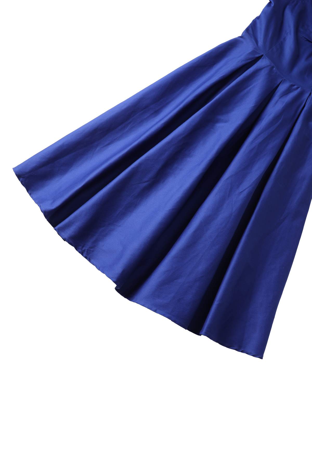 Close up view of Lily Dark Blue Off Shoulder Dress