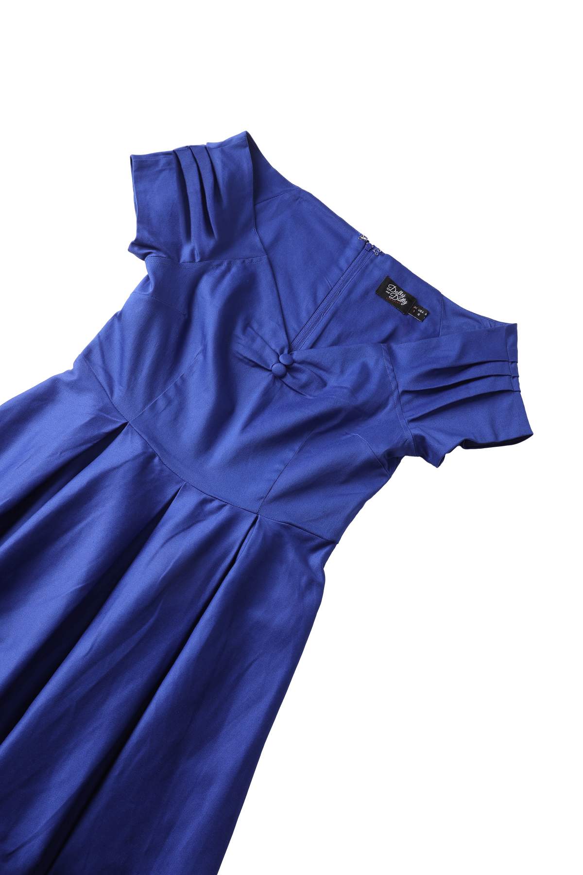 Close up view the top of Lily Dark Blue Off Shoulder Dress