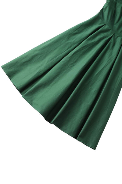 Close up view of Lily Dark Green Off Shoulder Dress
