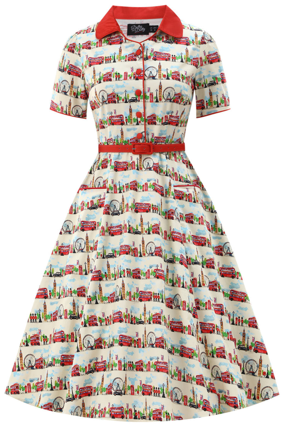 Front view of Mabel London Midi Shirt Dress In White