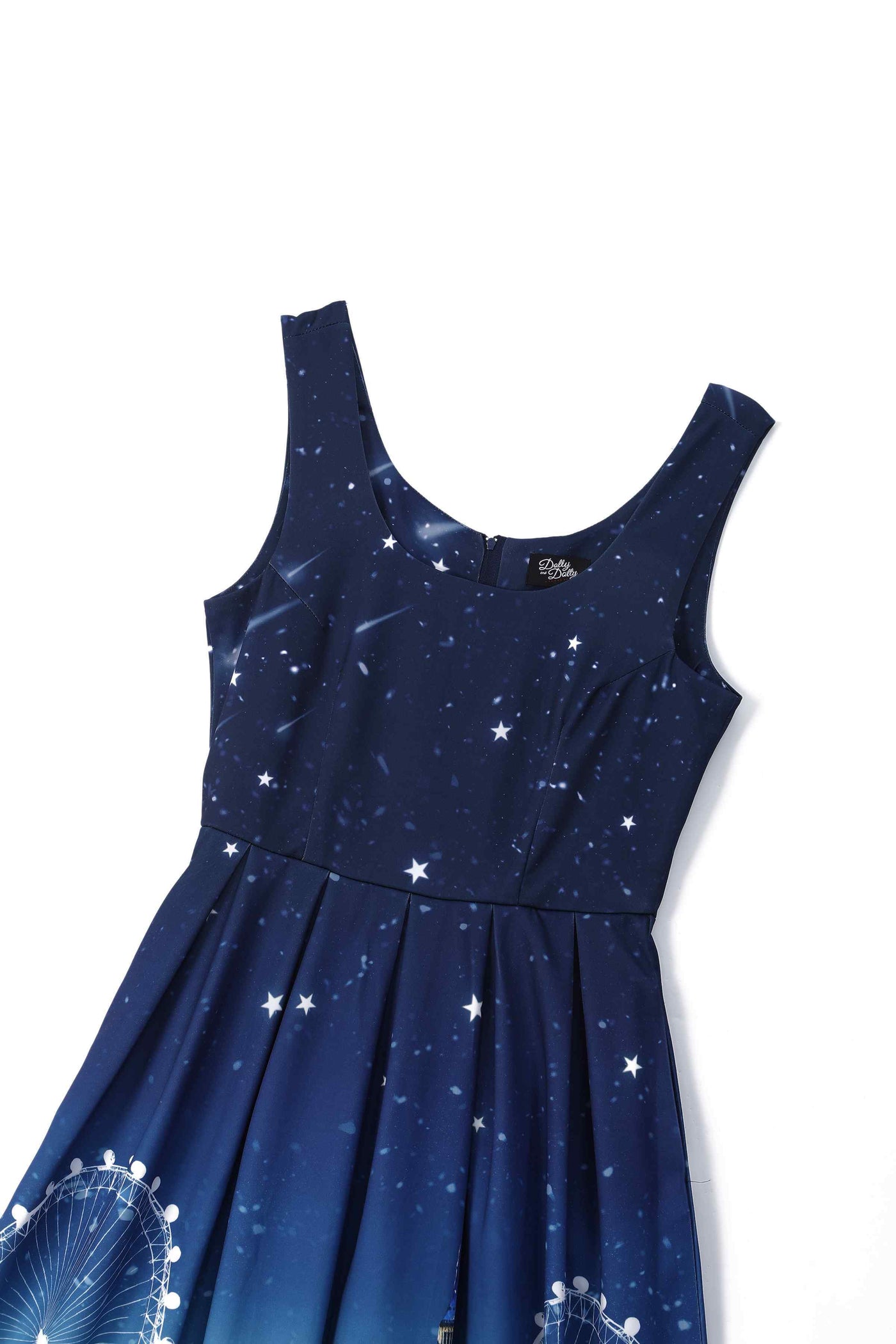 Close up view of London Winter Swing Dress