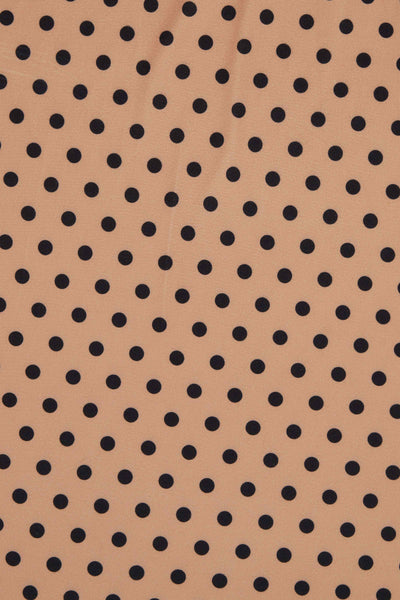 Long Sleeved Brown Polka Dot Dress