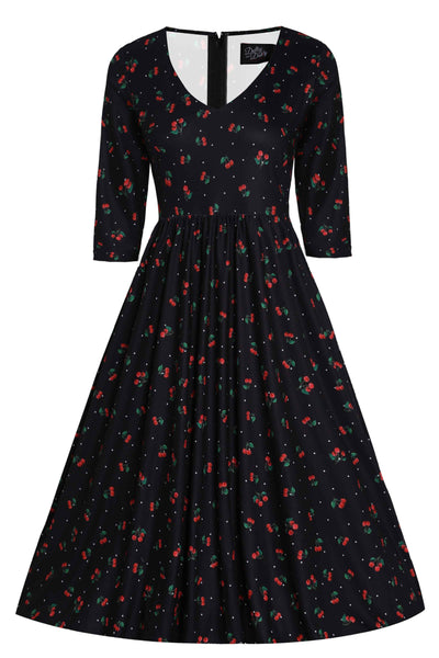 Billie Black Long Sleeved Cherry Dress