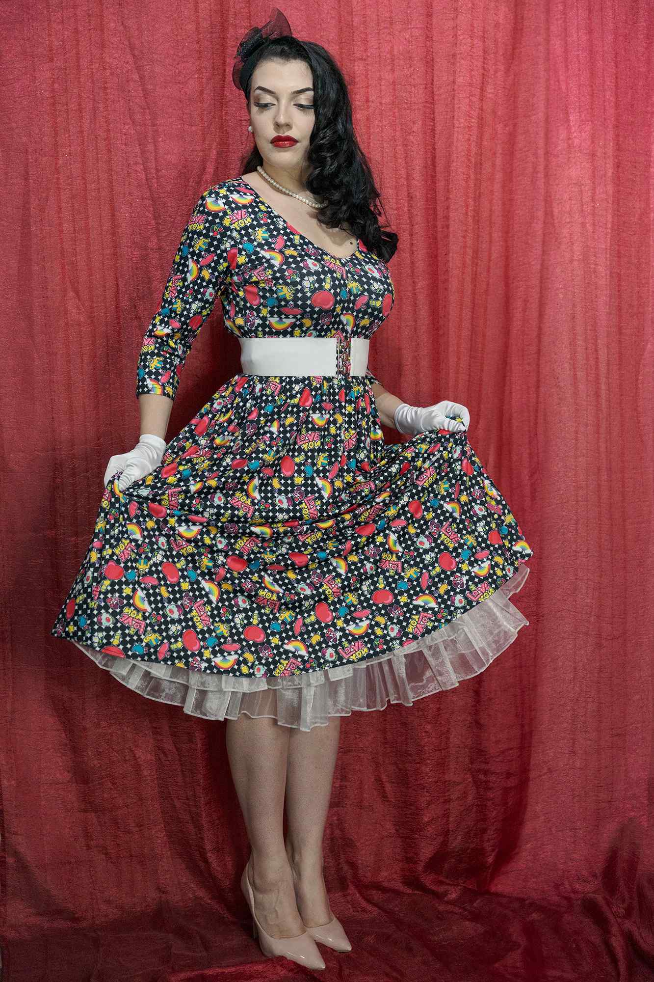 Long Sleeved Retro Pop Art Dress