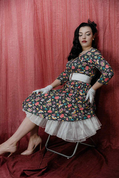 Long Sleeved Retro Pop Art Dress