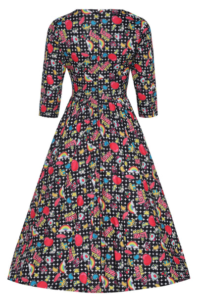 Long Sleeved Retro Pop Art Dress