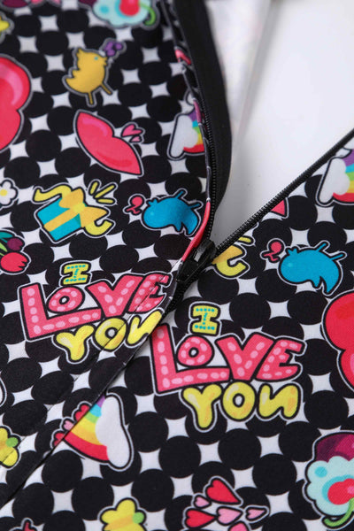Long Sleeved Retro Pop Art Dress