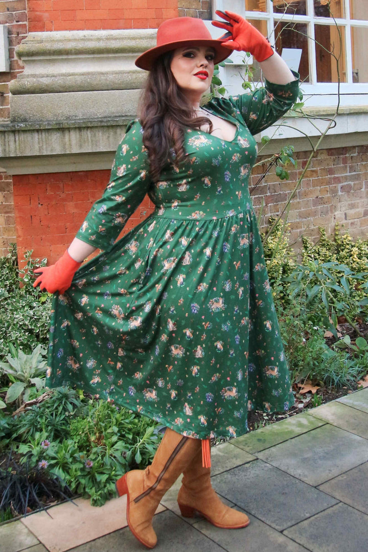 Billie Green Woodland Fox & Owl Dress Billie Green Woodland Fox & Owl Dress