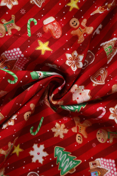 Fabric of Mabel Christmas Gingerbread Cookie Shirt Dress