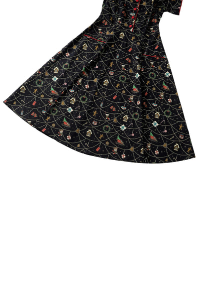 Close up view of Mabel Christmas Ornament Shirt Dress