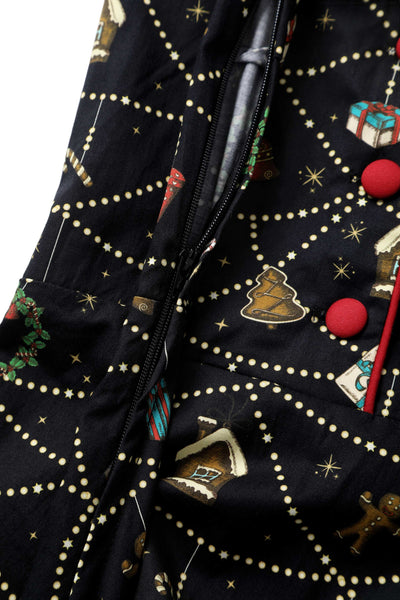 Zipper of Mabel Christmas Ornament Shirt Dress