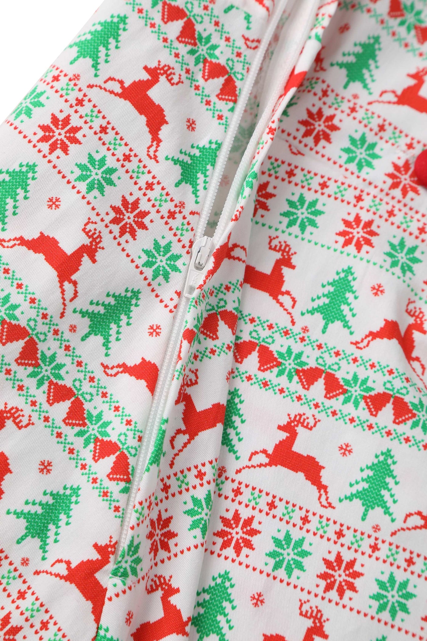 Zipper of Mabel Christmas Reindeer Shirt Dress