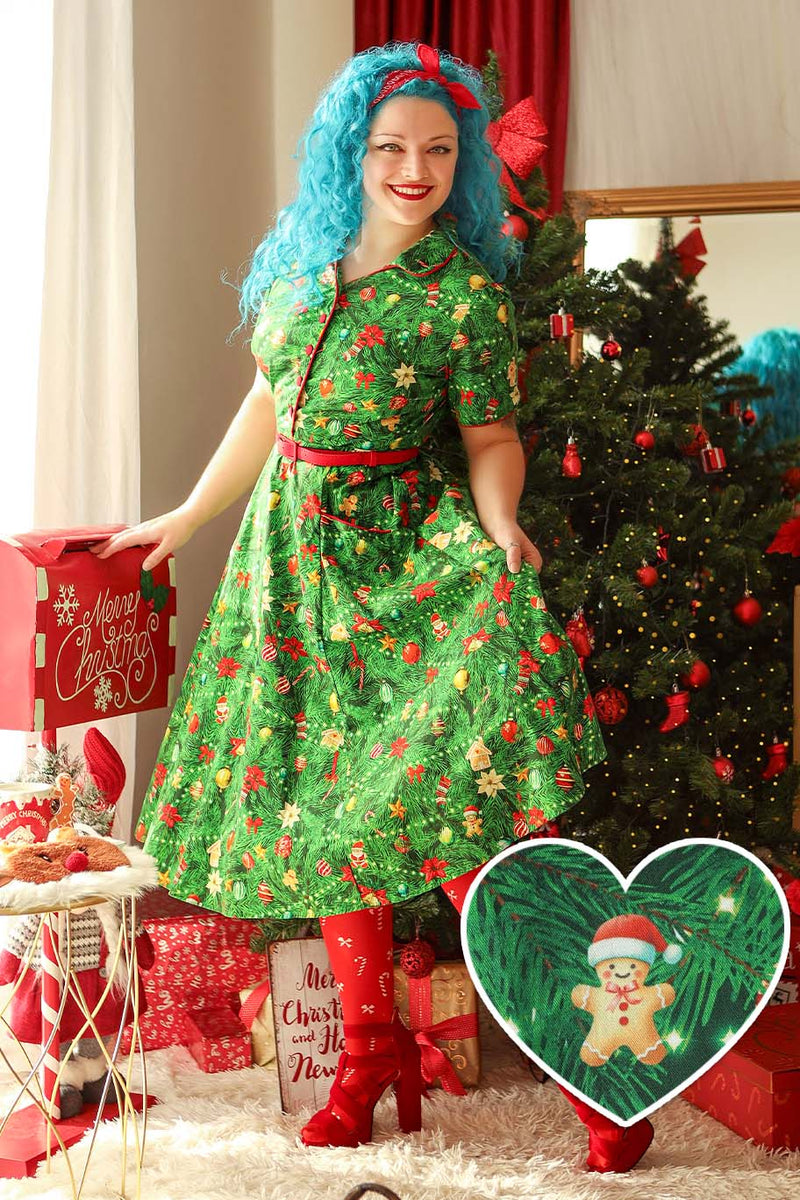 slim fit dress slacks Festive Time Sequin Nutcracker Shirt Dress main image 1