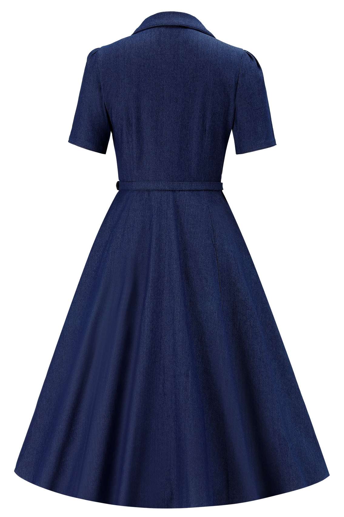 Back view of Mabel Denim Midi Shirt Dress