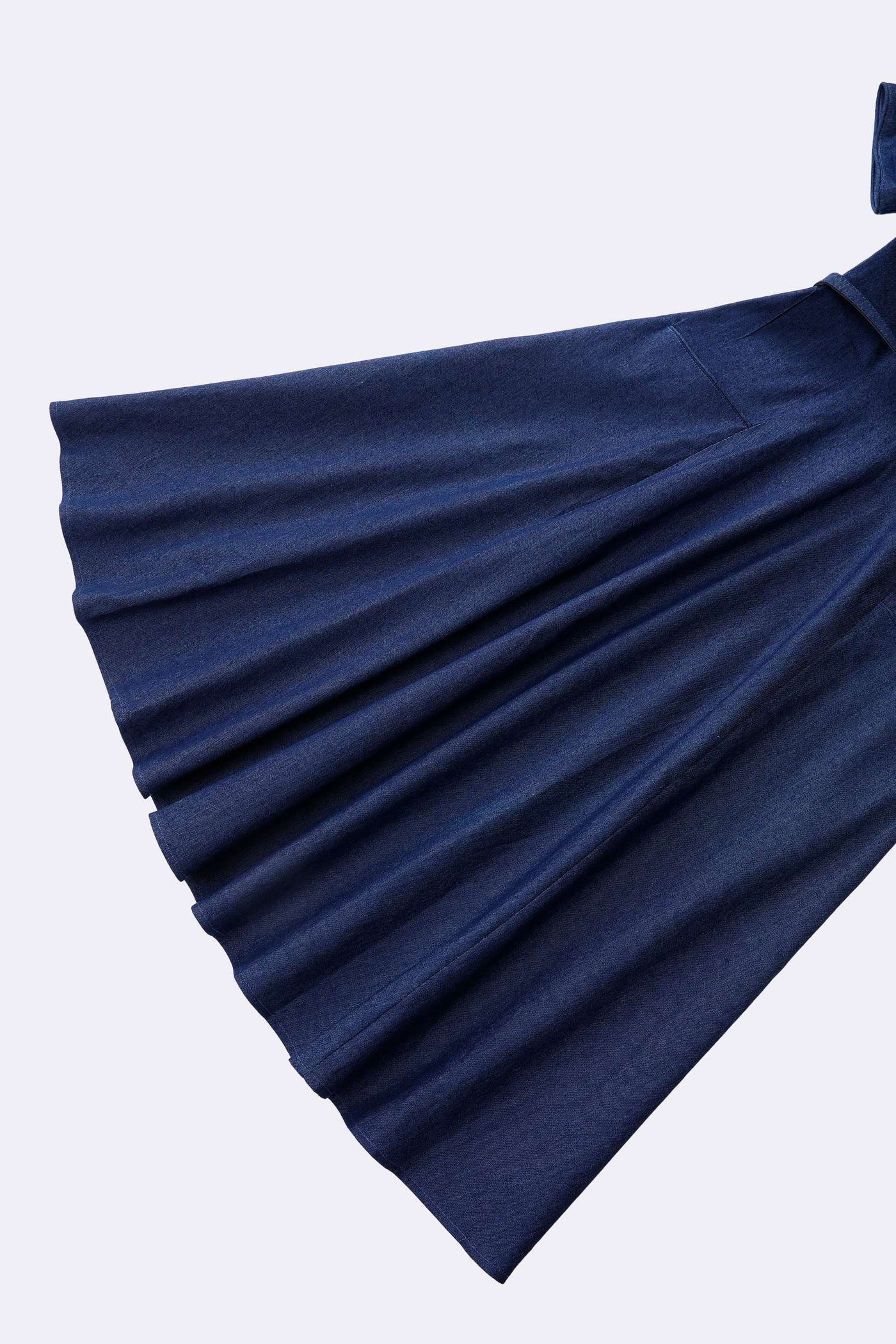 Close up view of Mabel Denim Midi Shirt Dress