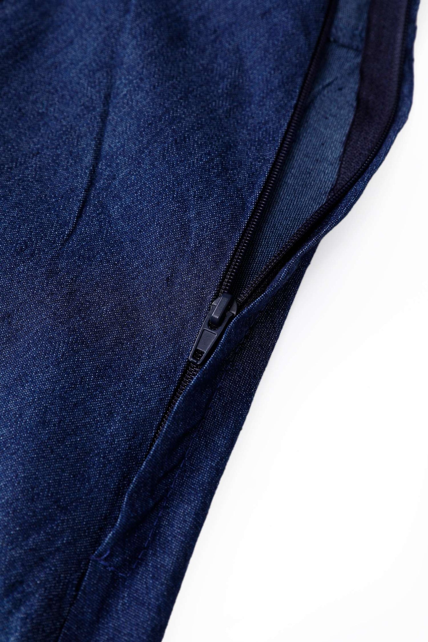 Zipper of Mabel Denim Midi Shirt Dress