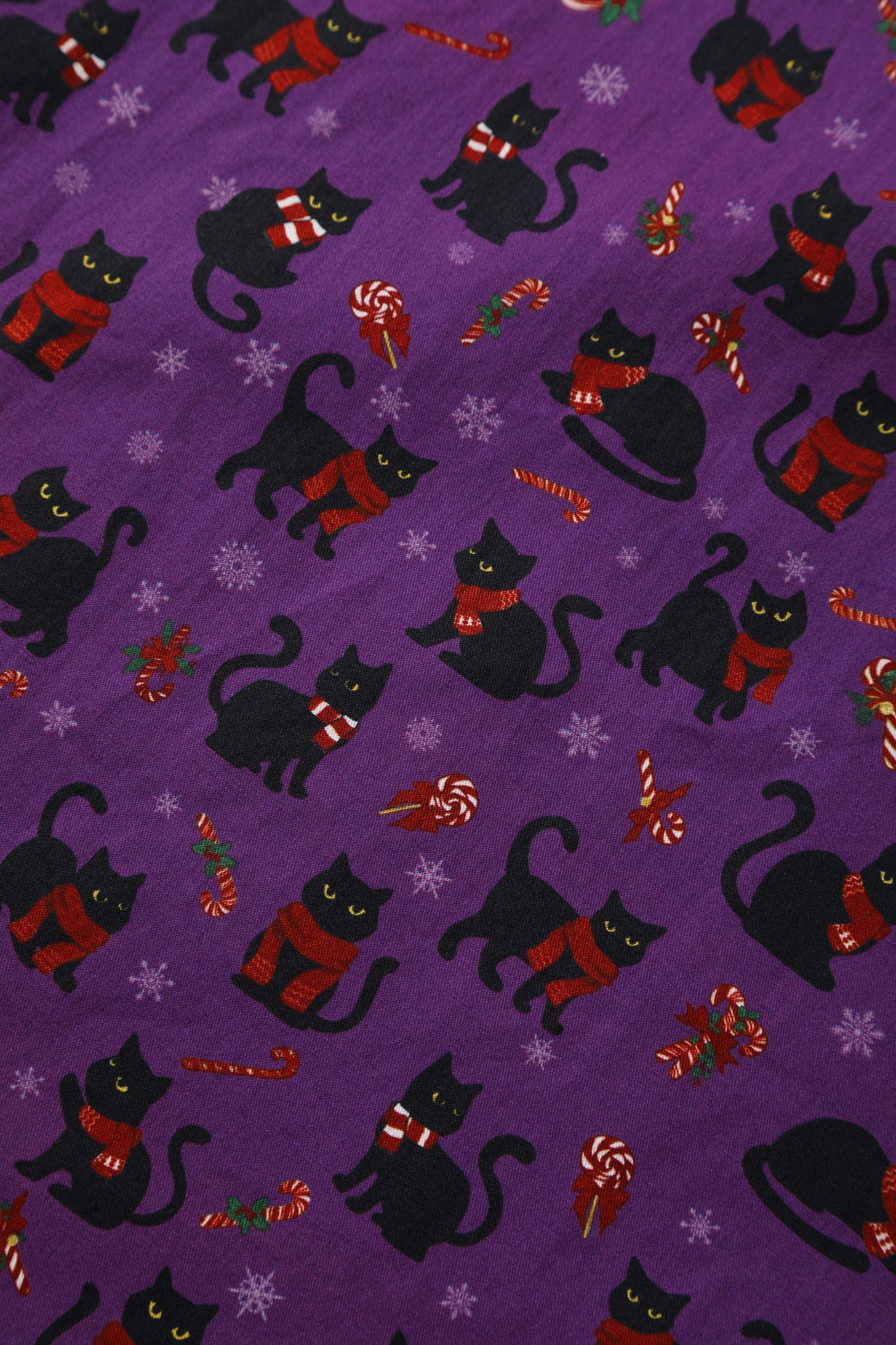 Pattern of Mabel Festive Cat Shirt Dress In Purple
