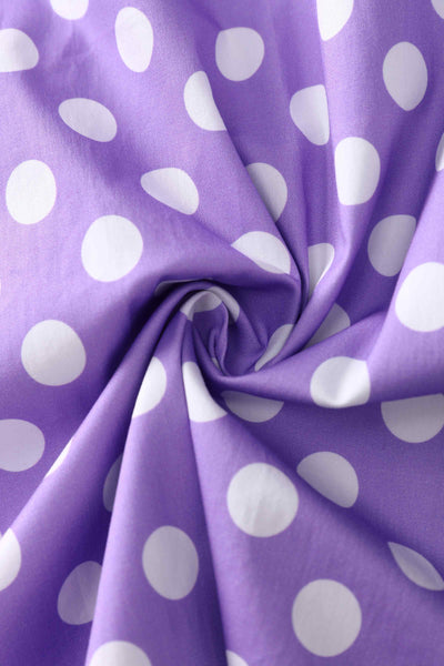 Fabric of Mabel Lilac Polka Dot Midi Shirt Dress