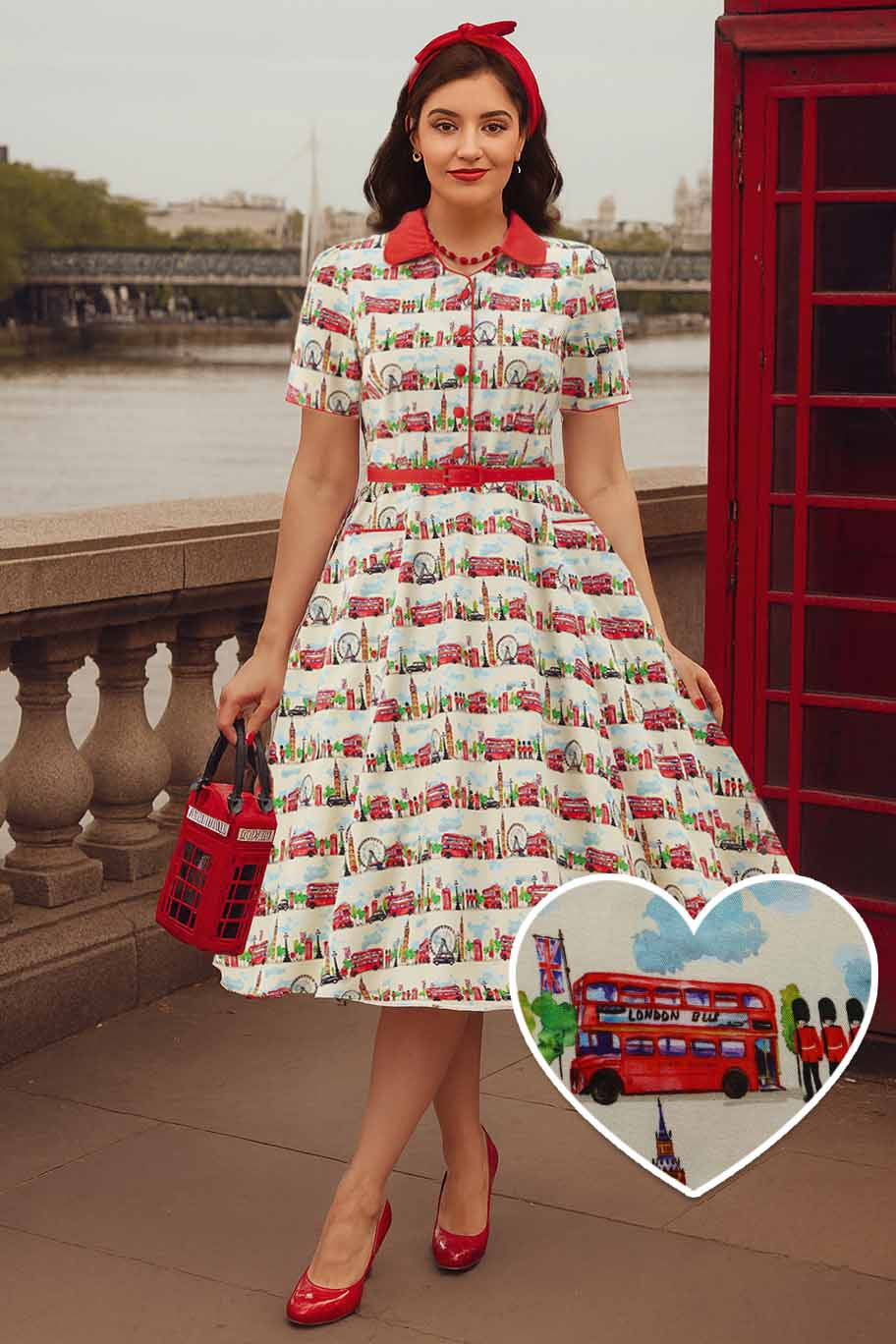 A model wearing a Mabel London Midi Shirt Dress In White