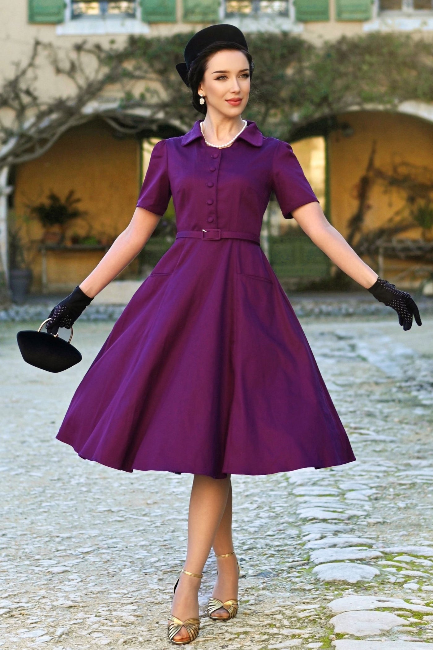 purple midi shirt dress Mabel Purple Midi Shirt Dress