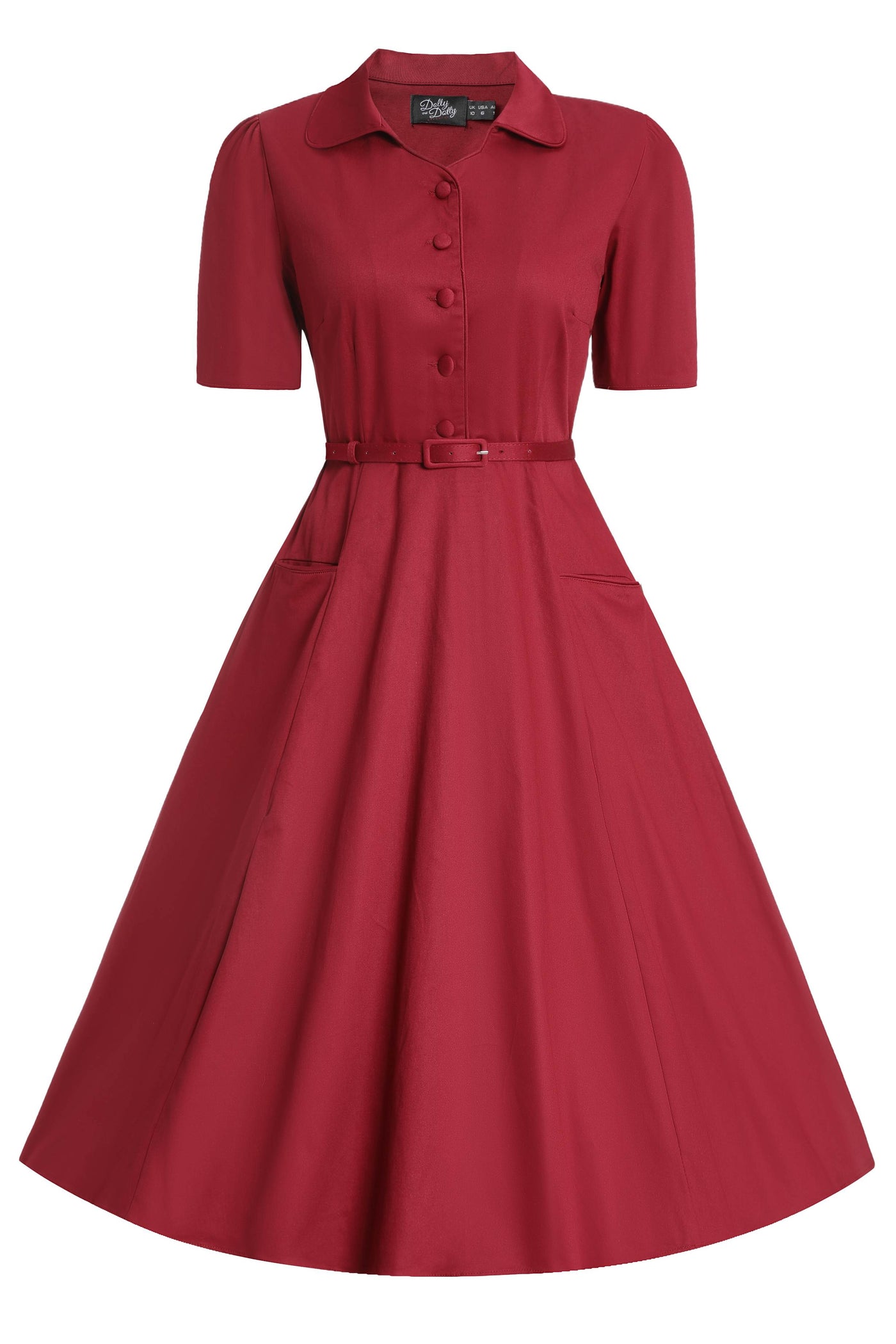 Mabel Burgundy Shirt Dress