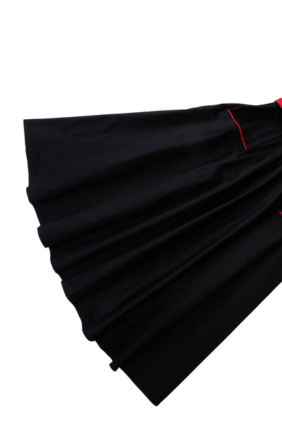 Close up view Mabel Rockabilly Midi Shirt Dress With Swallow Embroidery