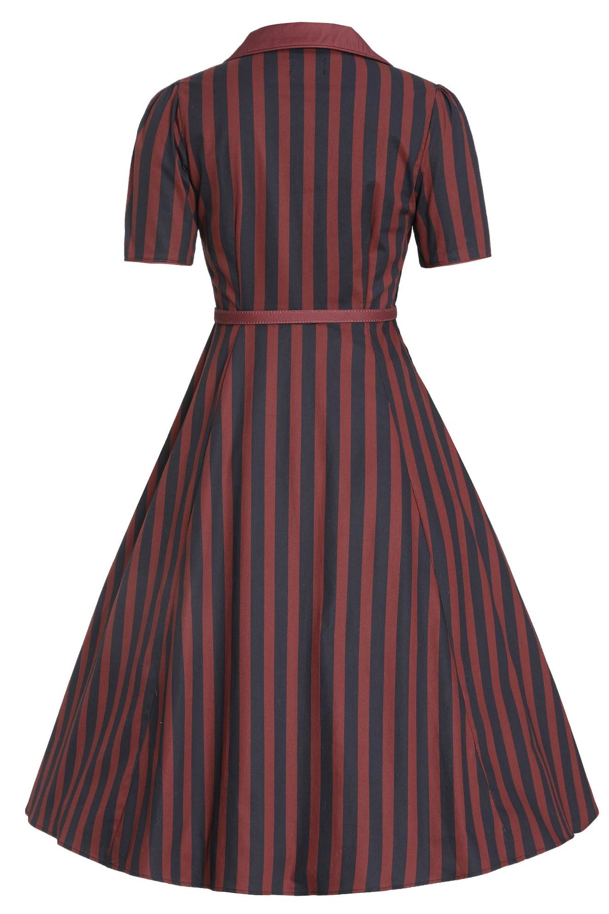 Mabel Striped Shirt Dress In Burgundy | Midi Shirt Dress Mabel Striped Shirt Dress In Burgundy | Midi Shirt Dress
