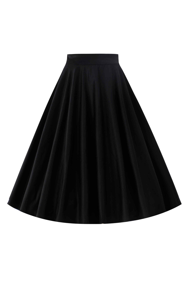 Front view of Maisie Black Full Circle Midi Skirt