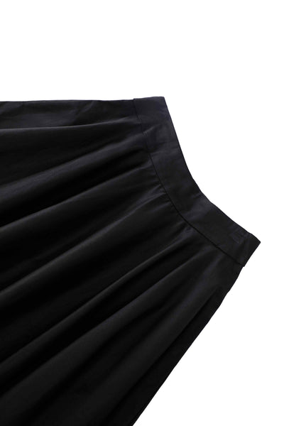 Waistband of Maisie Black Full Circle Midi Skirt