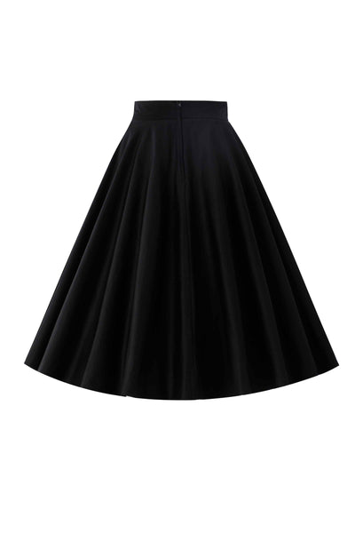 Back view of Maisie Black Full Circle Midi Skirt