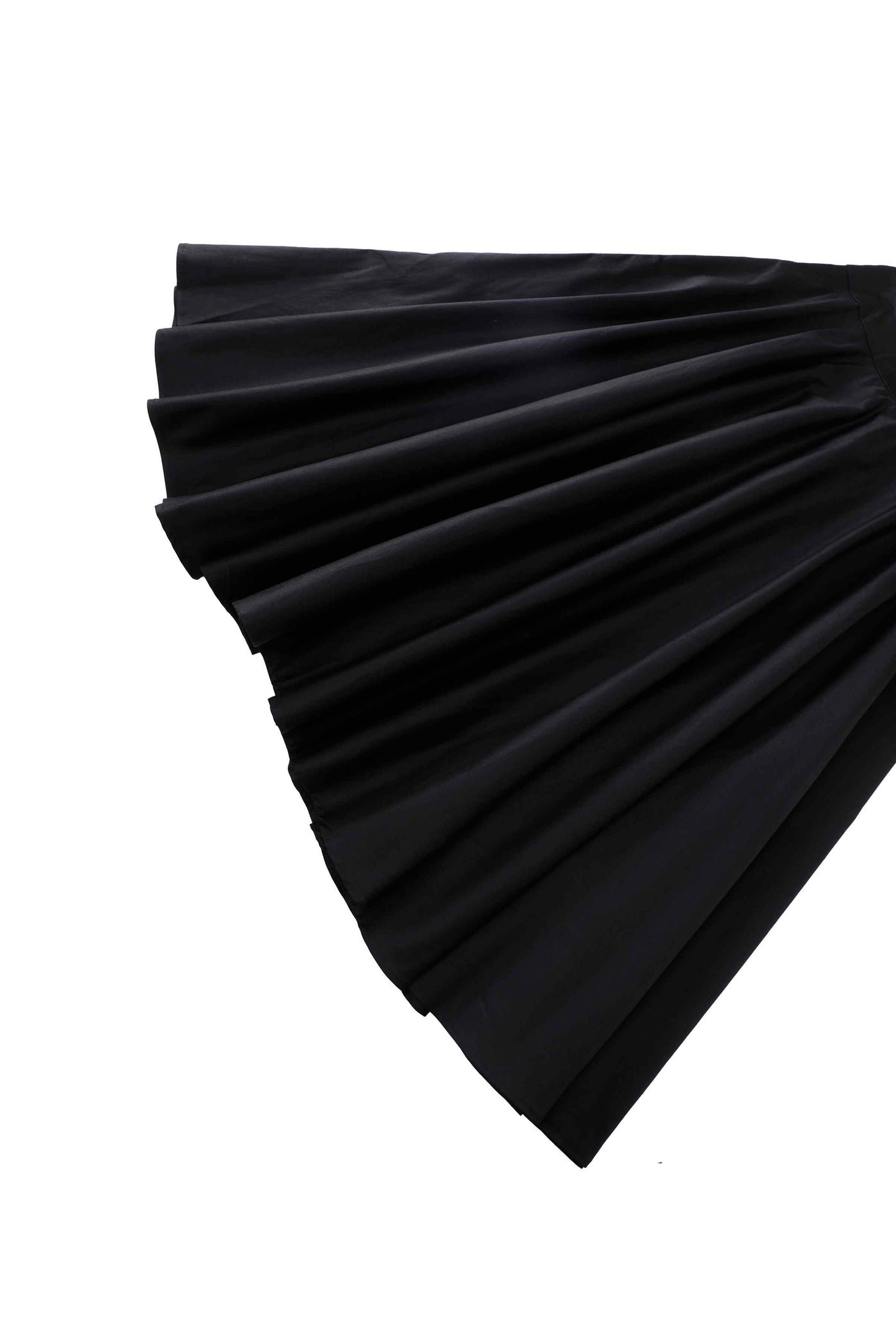 Close up view of Maisie Black Full Circle Midi Skirt