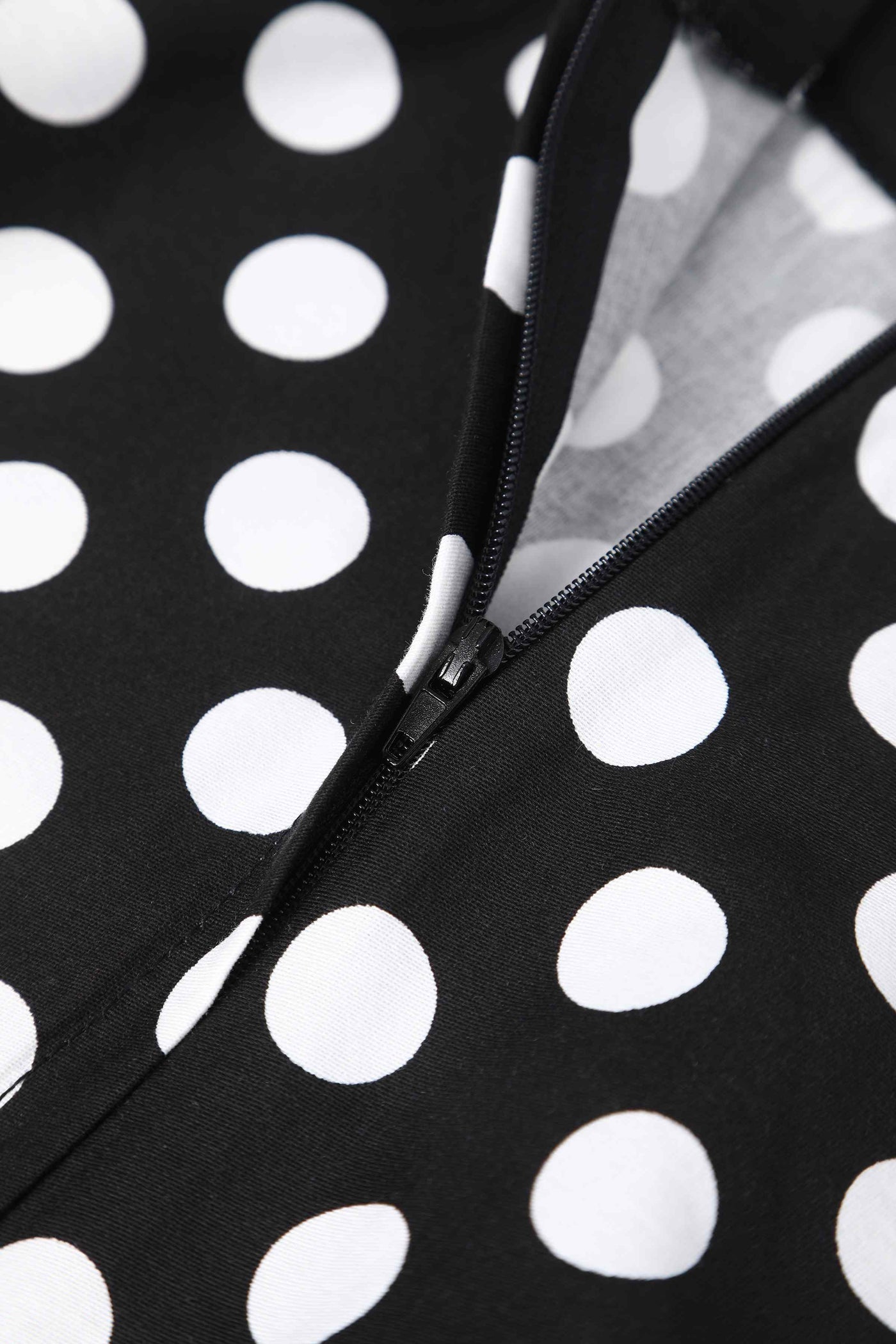 Zipper of Maisie Black Polka Dot Full Circle Midi Skirt