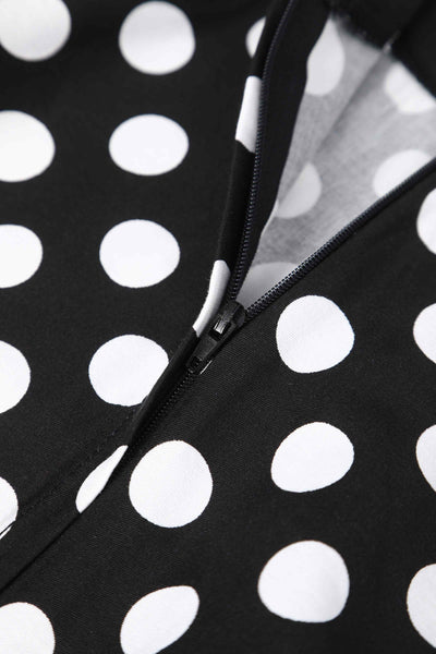 Zipper of Maisie Black Polka Dot Full Circle Midi Skirt