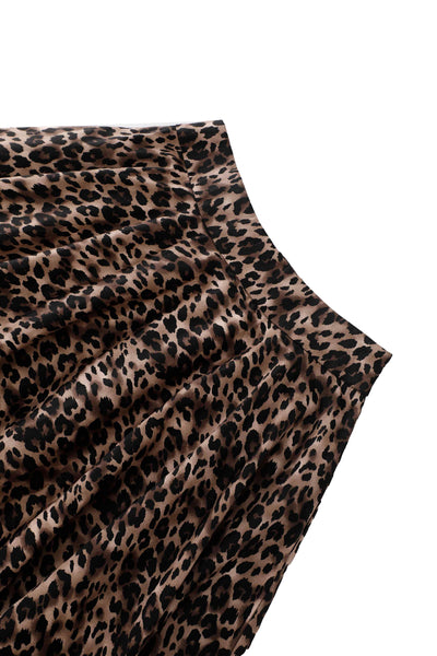 Waistband of Maisie Leopard Print Full Circle Midi Skirt