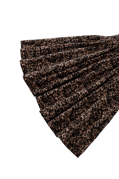 Close up view of Maisie Leopard Print Full Circle Midi Skirt