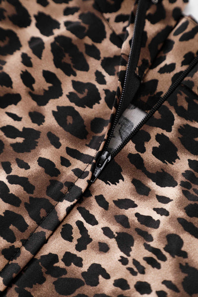 Zipper of Maisie Leopard Print Full Circle Midi Skirt