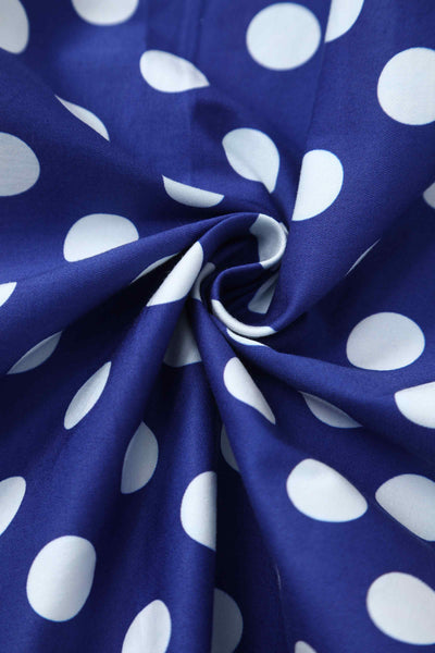 Fabric of Maisie Navy Polka Dot Full Circle Midi Skirt