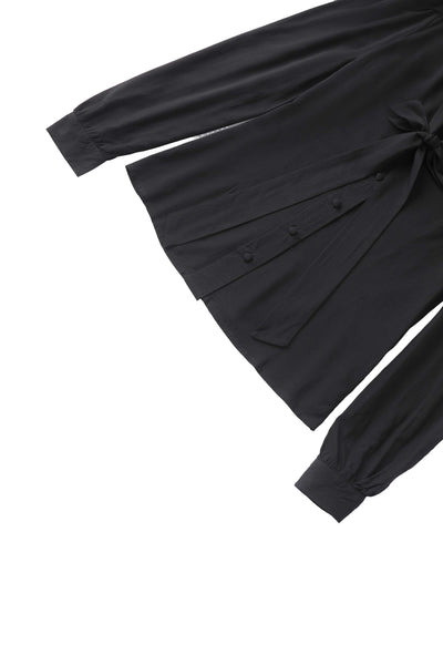 Cuffs of Margaret Long Sleeved Blouse In Black