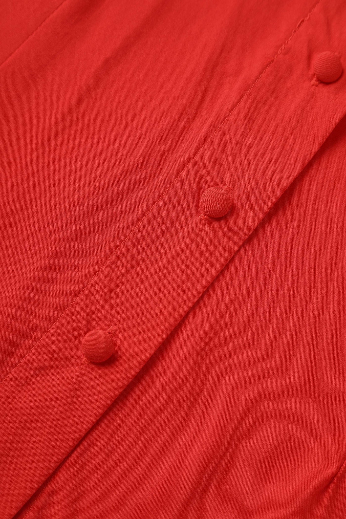 Button of Margaret Long Sleeved Blouse In Red