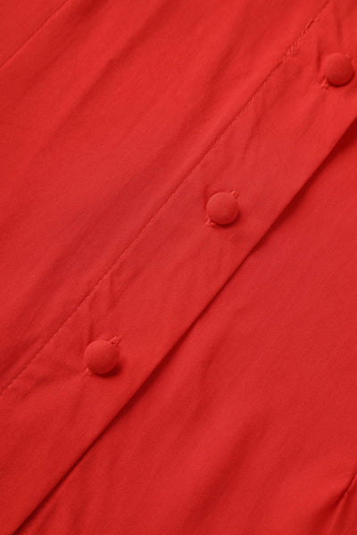 Button of Margaret Long Sleeved Blouse In Red