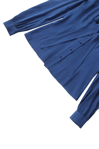 Cuffs of Margaret Long Sleeved Blouse In Royal Blue