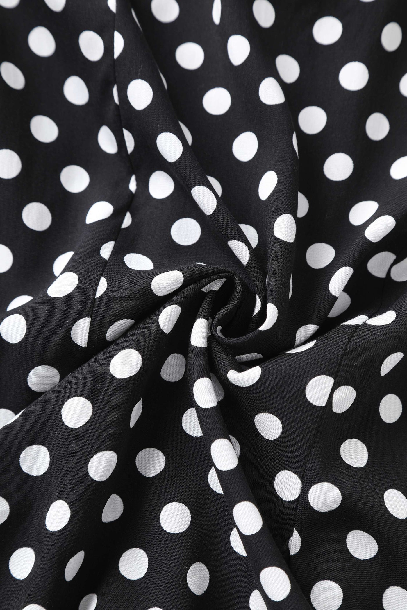 Fabric of Margaret Polka Dot Long Sleeved Blouse In Black
