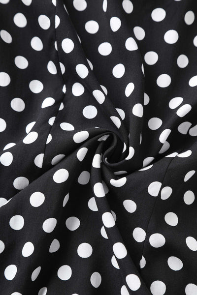 Fabric of Margaret Polka Dot Long Sleeved Blouse In Black